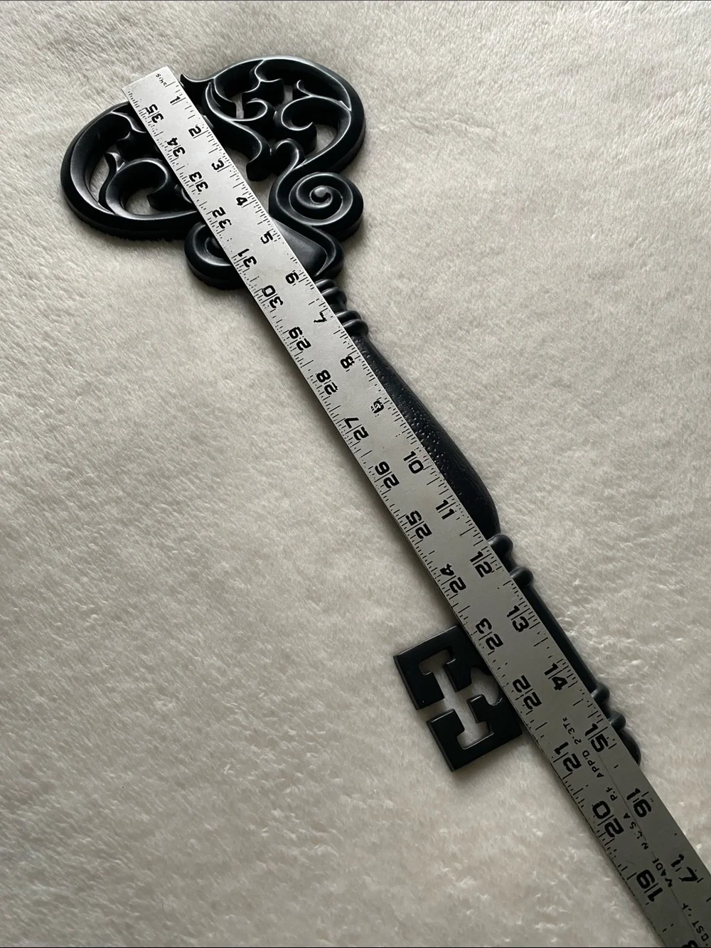 Key Wall Hanging Wood Art Black Ornate Decor